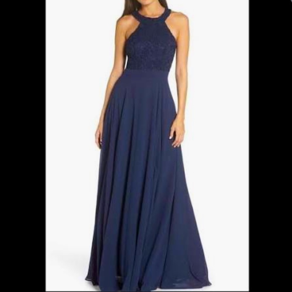 Lulus Love Poem Lace Halter Gown Size M